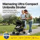 Mamazing Lightweight Umbrella Travel Stroller with Near-Flat Recline Seat