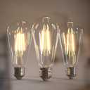 Jensense Edison Bulbs 6W E26 LED Bulb 60 Watt Equivalent, Vintage LED Light Bulbs CRI90+ ST19, Dimmable Clear Light Bulbs, 2700K Soft Warm White 3 Pack