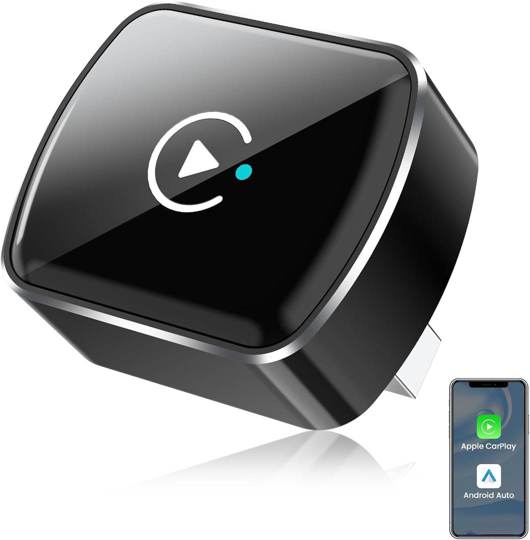Wireless CarPlay Adapter & Android Auto, 2-in-1 CarPlay Adapter Convert Wired to Wireless, Mini Size with USB A & USB-C Extension Cable, Plug & Play, Stable Connection & No Delay Wireless CarPlay Adapter & Android Auto, 2-in-1 CarPlay Adapter Convert Wired to Wireless, Mini Size with USB A & USB-C Extension Cable, Plug & Play, Stable Connection & No Delay
