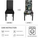 Gibelle Chair Covers Dining Room Set of 4, Stretch Spandex Slipcover for Dining Room & Kitchen Parsons Chairs, Removable Washable Seat Protector Cover (Floral, Black)
