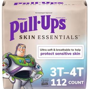 Pull-Ups Boys' Skin Essentials Potty Training Pants, Training Underwear, 3T-4T (32-40 lbs), 112 Ct (4 Packs of 28)