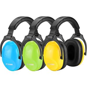 ZOHAN Kids Ear Protection 3 Pack,Kids Noise Canceling Headphone for Concerts, Monster Truck, Fireworks (3pack-blue&green&yellow)