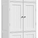 ChooChoo 63.2" Tall Bathroom Storage Cabinet with 6 Doors, Pantry Cabinet, White