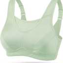 Wingslove High Impact Sports Bras for Women Plus Size Non Padded Wirefree Workout Bra Bounce Control, 48C (Green)