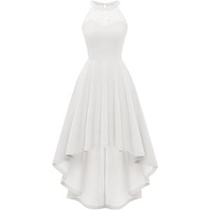 Bbonlinedress Womens Cocktail Dress Hi Lo Formal Evening Party Wedding Guest Bridesmaid Dresses , Small, White 
