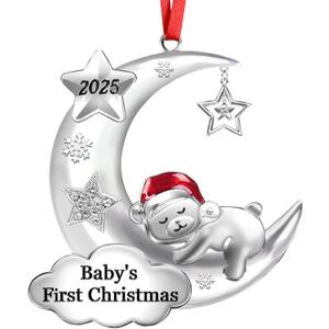 Baby's First Christmas Ornament 2025 Girl Boy Baby 1st Christmas Ornament for Newborn Christmas Keepsake Gifts Decorations