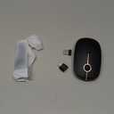 VssoPlor Type C Wireless Mouse USB C Rechargeable Portable Quiet Laptop Mouse USB and Type C Receiver Dual Mode Mice for PC, Laptop, MacBook, Tablet-Black Gold