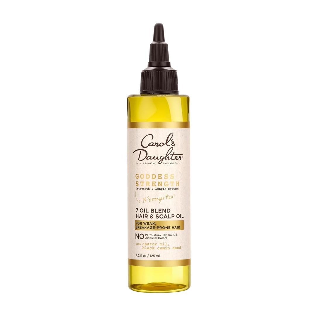 Carol's Daughter Goddess Strength 7 Oil Blend Scalp and Hair Oil for Waves, Coils and Curls, Hair Treatment with Castor Oil, 4.2 Fl Oz
