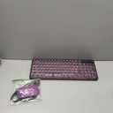 Black Light Up Keyboard and Mouse Wireless,Cute 2.4Ghz Cordless Rechargeable Transparent Backlit Keyboard,15 Backlight Effects, Volume Knob,RGB Mouse with 3 DPI for Mac Computer PC Laptop Desktop iPad Purple 