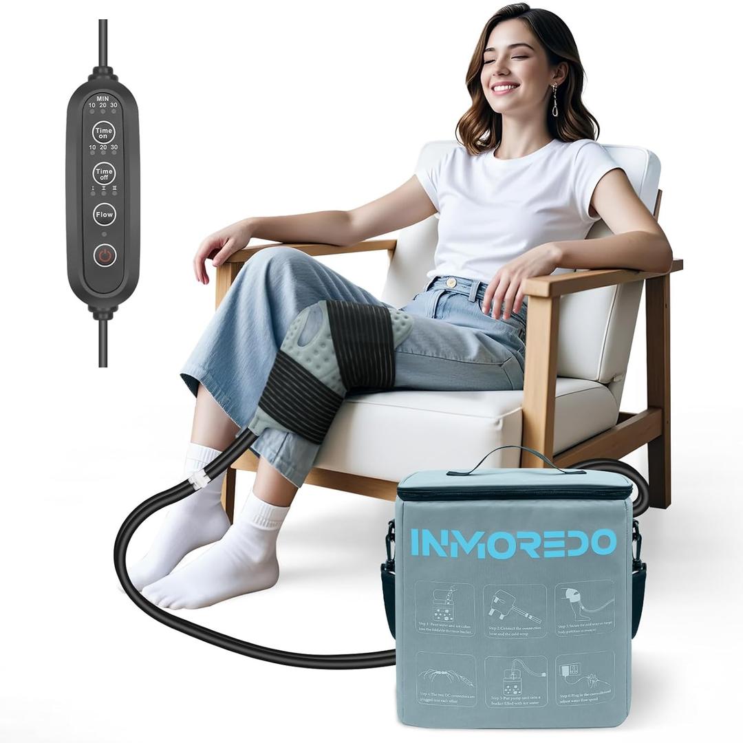 Cold Therapy Machine with Programmable Timer, Ice Machine for Knee After Surgery ACL,Cryotherapy Pain Relief Compression Pad for Shoulder, Arm, Ankle