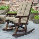Magpie Fabrics Outdoor Rocking Chair Cushion Set, Tufted Pad for Rocking Chairs with Ties, Seat 19" x 18"/Back 28" x 19", Taupe