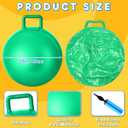 Lewtemi 2 Pcs 18 Inch Big Bouncing Ball with Handle Jumping Hopper Bouncy Ball for Adults Exercise and Air Pump for Outdoor Sports Game(Blue, Green)