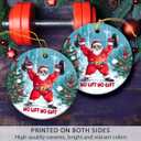 2 x Weight Lifting Christmas Ornament 2025, Double Sided Ceramic Ornaments for Christmas Tree Decor, for Women, Gifts for Gym Lovers, Funny Santa Ornaments