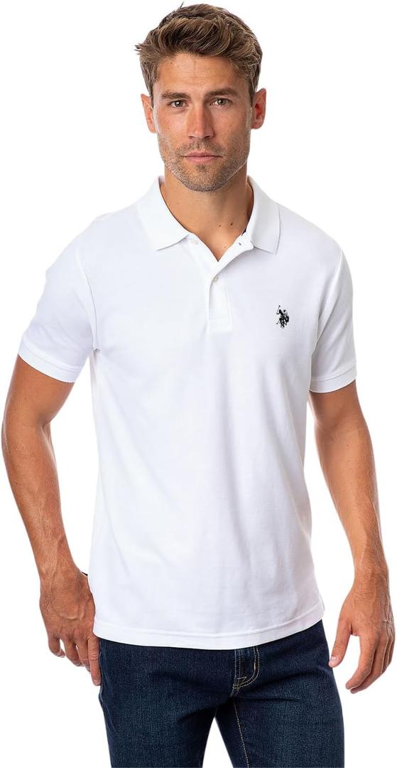 Pique Polo Shirt Supreme (Medium, White/Black)