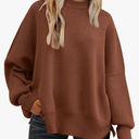 LILLUSORY Women's Oversized Batwing Sweaters 2025 Fall Outfits Trendy Crewneck Knit Side Slit Fashion Pullover Tops, XL