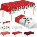 6 Pack Disposable Plastic Tablecloth - Christmas Snowman Table Cover for Party Decoration Supplies - 54 x 108 Inches (Christmas Snowman)