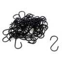 50pcs S Hooks 1.7inch, Black Mini Ornament Iron Hooks Hanger Small S Hook for Hanging Jewelry Kitchenware Plants