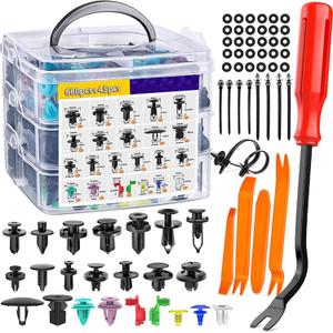 Automotive Screw Accessories, 725pcs/Set Buckle Universal Car Bumper Screw Repair Willow Nail Fastener Accessory Set