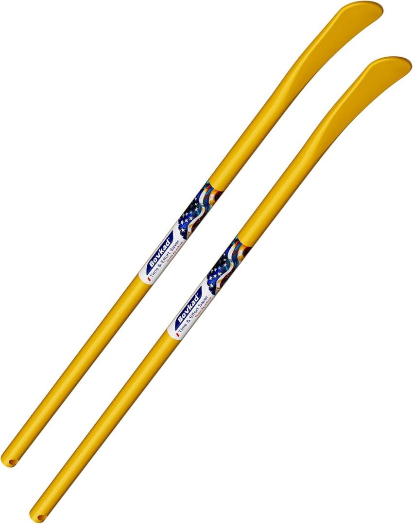 32 Inch Heavy Duty Tire Spoon Bars, 2 Pack 3/4 in(STK) Solid Steel Tire Irons for Mounting & Demounting Tires, Professional Tire Changing Tools for Truck, SUV& Semi Tires, Non-Slip Grip (Yellow)