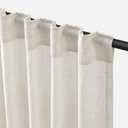 Natural Linen Curtains 84 Inch Length for Living Room 2 Panel Pocket Drape Light Filtering Semi Sheer Cream Country Rustic Farmhouse Boho Curtain Bedroom Pinch Pleated Look Ivory Color Back Tab