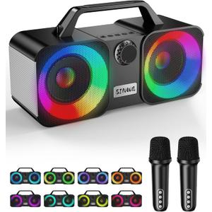 ZBQEJ Karaoke Machine, Portable Bluetooth Speaker with 2 Wireless Microphones,Karaoke Machine for Adults & Kids