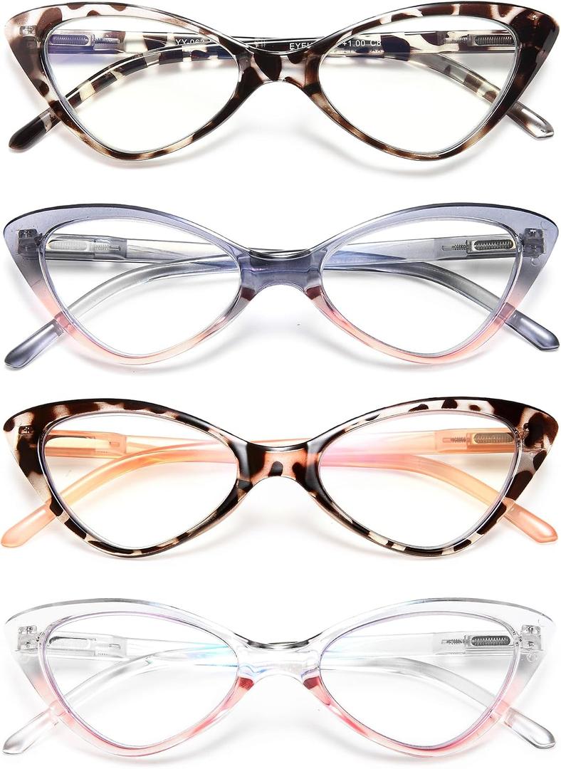 EYEURL Cat Eye Reading Glasses for Women Blue Light Blocking Readers 1.00