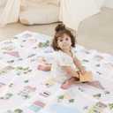 1.3" Thick Educational Baby Floor Play Mat 59x 71, Basic Padded Memory Foam Mat, Non-Slip Plush Playmat for Nursery Playroom Classroom (Community)