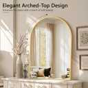 Arched Bathroom Mirror for Wall, 40" x 28" Gold Metal Frame Vanity Mirror, HD Glass Over Sink for Bathroom, Entryway, Bedroom