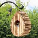 Hummingbird House,Wooden Birdhouse for Outside,Hanging Small Bird Houses,Wild Bird Nesting Box Outdoor Bird House for Bluebird,Finch,Cardinals (3.8"D x 4.1"W x 5.9"H)