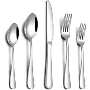 PHILIPALA 20 Piece Silverware Set, Stainless Steel Flatware Set for 4 Food Grade Novelty Flatware Cutlery Utensil Set Include Knife Fork Spoon Mirror Polished Dishwasher Safe
