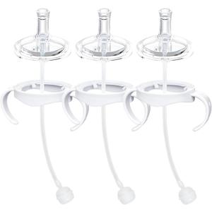 Sippy Cup Conversion Kit Compatible with Philips Avent Natural Baby Bottles, Soft Straw top and Weighted Ball Sippy Cup Transition Kit with Handles, 8m+ Pack of 3