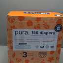 Pura Hypoallergenic Diapers, Size 3 (9-20 lbs) Monthly Pack, Overnight, up to 12 Hours Leak Protection, Suitable for Sensitive Skin, TCF, Super Soft Organic Cotton, 6 Packs of 26 (156 Baby Diapers)