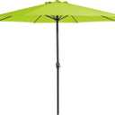 MEWAY 12ft Patio Umbrella Outdoor Table Umbrellas with Crank, Market Umbrella 8 Sturdy Ribs for Deck, Garden, Pool and Backyard, Apple Green