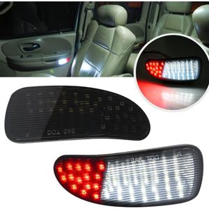 2Pcs F150 LED Courtesy Door Lights for Ford F150 1997-2003, F150 SVT Lightning 1999-2002, F250 Light Duty 1997-1999 Red& White LED Side Door Panel Light Door Interior Light Step Lights Smoked Lens