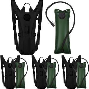 Liliful Pack of 4 Hydration Pack Backpack with 3 Liter Water Bladder Tactical Hiking Water Backpack with Hydration Bladder Military Daypack for Hiking Cycling Climbing