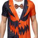 Funny Word Men's Halloween T-Shirt Graphic Short Sleeve Tuxedo Tee Shirts (XX-Large, Pumpkin Face)