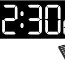 Soobest Digital Wall Clock with Seconds for Gym, Remote Countdown Timer Large LED Display 5 Dimmer (White)