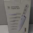 CAROTE 11 Pieces Knife Set with Block for kitchen, Stainless Steel Razor-Sharp Blade, Triple Riveted Ergonomic Handle, Wooden Magnetic Block, Essential Knife Block Set, Beige