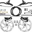 E-Bike Hydraulic Disc Brake Set 4-Pistons/2-Pistons, 2-PIN/3-PIN Pre-Bled with Mineral Oil Brakes KitFront and Rear Set180mm 2.3mm Thick Rotors