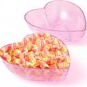 2 Pcs Heart Shape Dish 9.65 Inch Valentine Candy Bowl Dishes Plastic Love Fruit Plate Dessert Snack Salad Bowl for Home Valentine Anniversary Wedding(Pink,Heart)