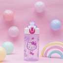 Zak Designs Sanrio Sage Kids Water Bottle For School or Travel, 16oz Durable Plastic Water Bottle With Straw, Handle, and Leak-Proof, Pop-Up Spout Cover (Hello Kitty)