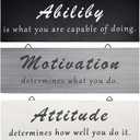 3 Pcs Motivational Wall Signs, Rustic Wooden Inspirational Plaques, Office Wall Decor for Home Office Coworker Gift (Simple Color)