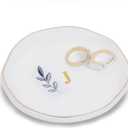 Personalized Ceramic Ring Dish, Initial Jewelry Tray for Rings, Earrings, Necklaces & Bracelets, Gift for Engagements, Birthdays, Holidays, Mom, Sister, Bridesmaid, Bride-to-Be, 4" Ring Plate