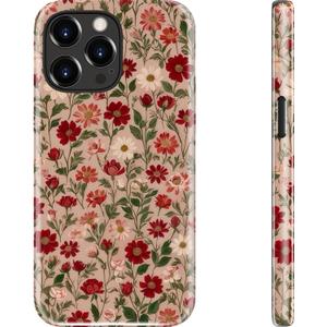 Goodon for iPhone 13 Pro Case - Wireless Charging - Dual-Layer Hard Shell & Silicone Cover - Protective Phone Case with Cute Wildflower Designs for Women - Dainty Floral Pattern