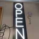 Open Signs for Business 12V/2A Ultra Bright LED Neon Open Sign 22 Inch Lighted Open Sign Electric Light Up Open Sign for Business Storefront Window Glass Door Retail Shop Store Bar Salon (White-Vertical)