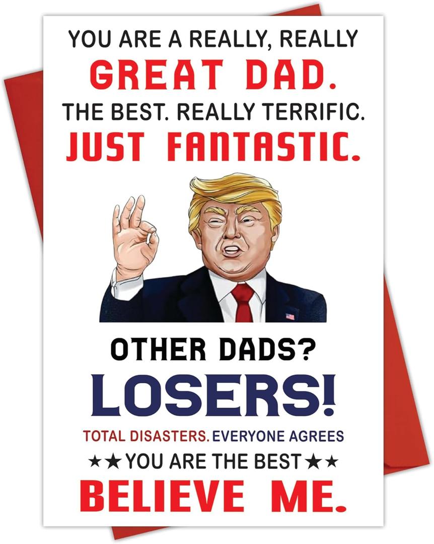 2 x Funny Card for Dad from Daughter, Son, Kids - Father's Day Gifts for Dad from Daughter, Son, Kids - Birthday card for dad, Dads Birthday Gifts Ideas - Fathers Greeting Card, Premium Quality