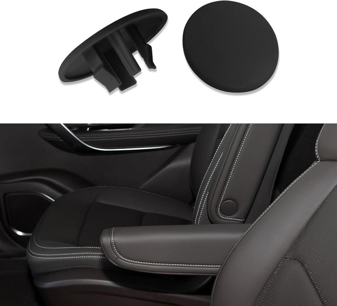 2PCS Armrest Cap Cover Compatible with 07-19 Tahoe Suburban Yukon Cadillac Escalade Seat Parts, Car Accessories Left or Right Rear Bucket Seats Arm Rest Handle Trim Bolt Replaces 15279689 (Black)