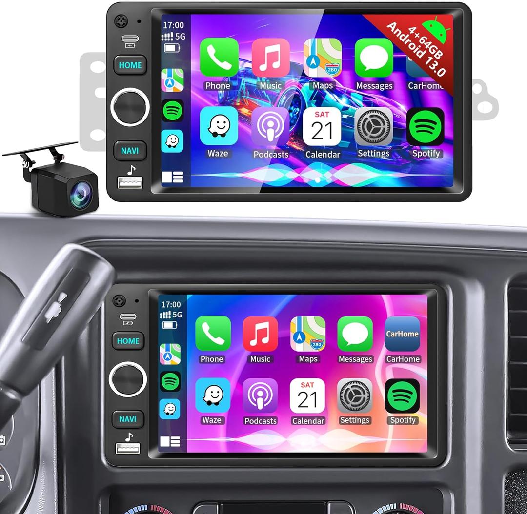 4G+64G Android 13 Car Radio for 2003 2004 2005 2006 Chevrolet Chevy Silverado Impala Tahoe GMC Sierra Yukon, 7" IPS Touch Screen Car Stereo Wireless CarPlay/Android Auto, Free Backup Camera/SWC/GPS