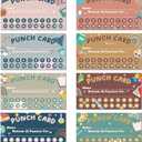 Fumete 400 Pcs Punch Cards for Classroom Reward Cards Behavior Incentive Loyalty Awards for Kids Students Teachers School Business, 8 Styles, 3.5 x 2 in(20 Morandi Punches Style)