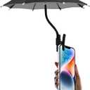 Phone Umbrella - Anti-Glare Sun Shade, Clip On umbrella for phone sun shade, Protects from Sunlight and Glare, Rain protector Outdoor Activities, Universal Fit for All Smartphones-Black